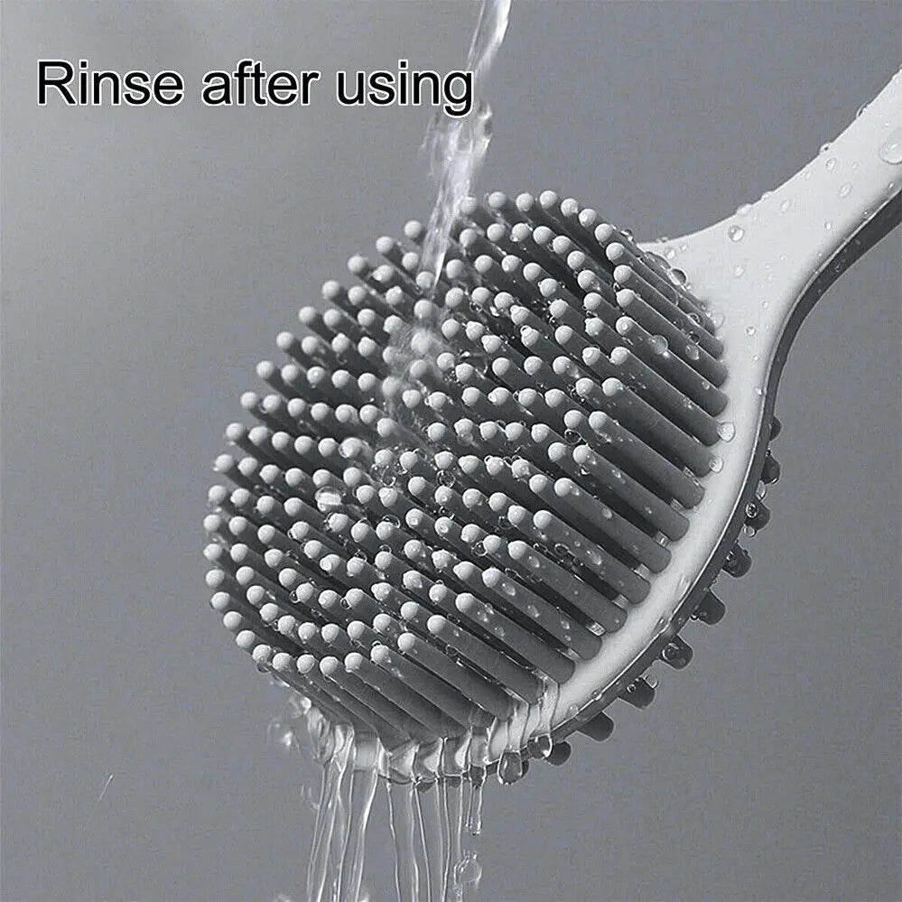 Back Scrubber for Shower Soft Silicone Bath Body Brush with Long Handle