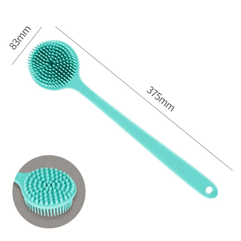 Back Scrubber for Shower Soft Silicone Bath Body Brush with Long Handle