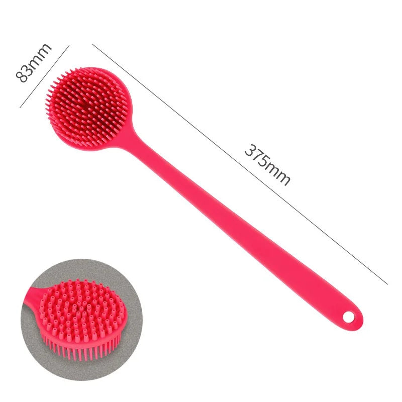 Back Scrubber for Shower Soft Silicone Bath Body Brush with Long Handle