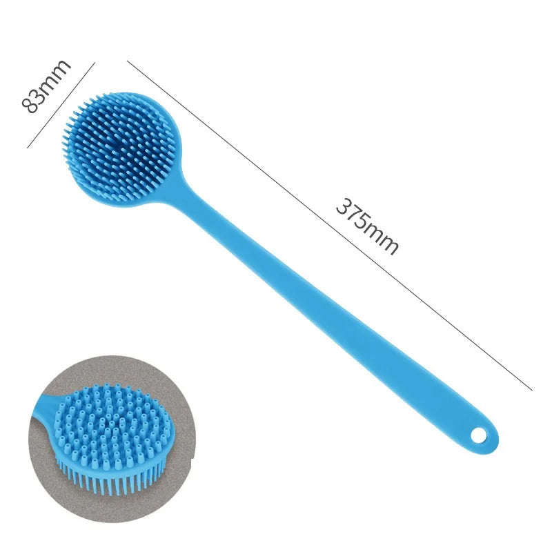 Back Scrubber for Shower Soft Silicone Bath Body Brush with Long Handle