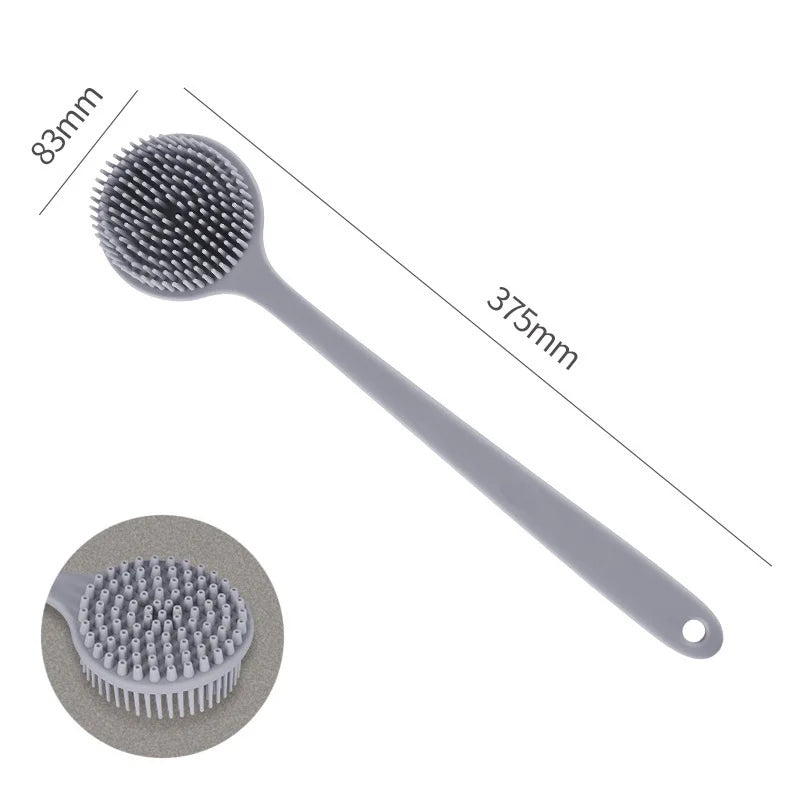 Back Scrubber for Shower Soft Silicone Bath Body Brush with Long Handle