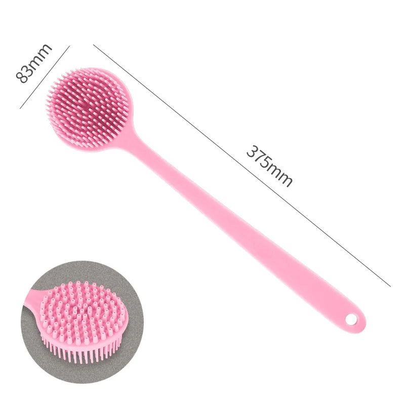 Back Scrubber for Shower Soft Silicone Bath Body Brush with Long Handle