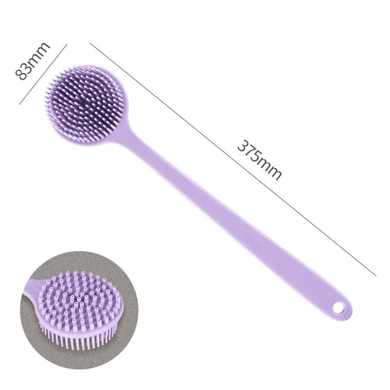 Back Scrubber for Shower Soft Silicone Bath Body Brush with Long Handle